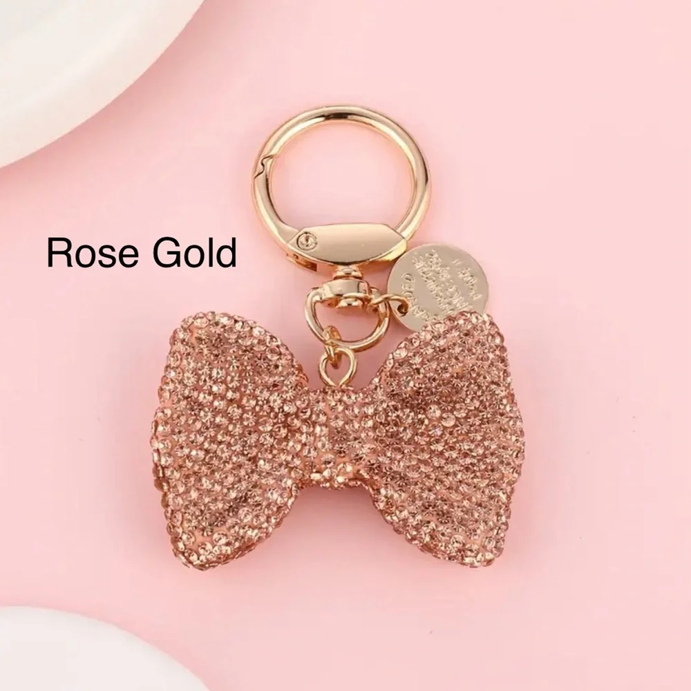 Bow 🎀 keychain handbag charm rose gold - Picture 1 of 3